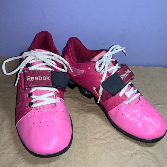 Reebok pink CrossFit Weight Lifting lace up Shoes women’s Sz 9 - Picture 1 of 7